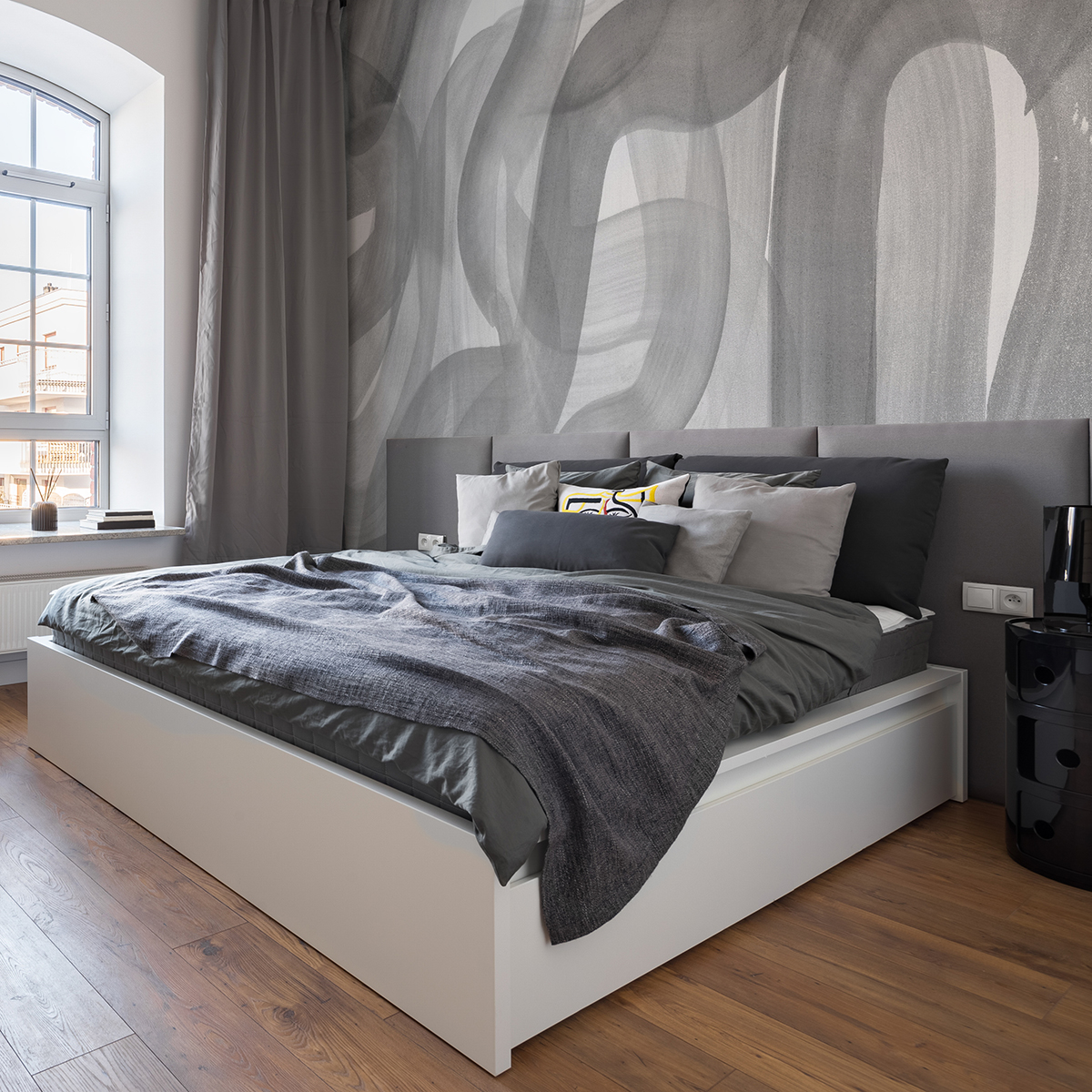 ASTM4174 Waves Grey Wall Mural By Karen J Revis X A Street Prints