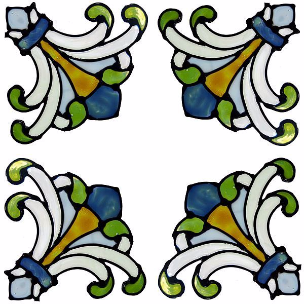 Medici Corners Sage Stained Glass Appliques