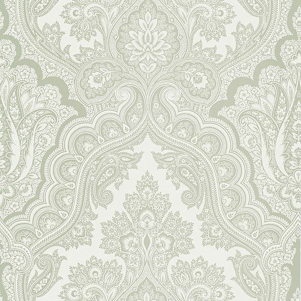 56643975 Light Grey Paisley Isla James Wallpaper