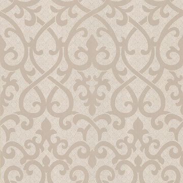 Giselle Light Brown Ironwork Damask 