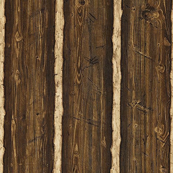 412 41381 Dark Brown Rustic Pine Wood Franklin Brewster Wallpaper