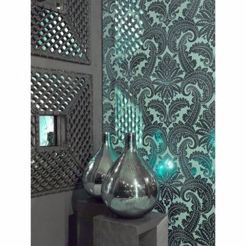 Show details for Green Foil Damask