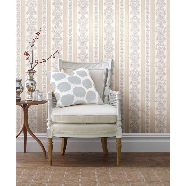 99065024 Light Blue Damask Stripe Kensington Mirage Wallpaper