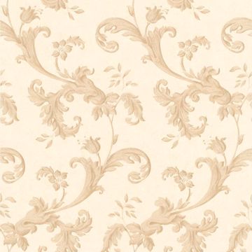 Isleworth Light Brown Floral Scroll