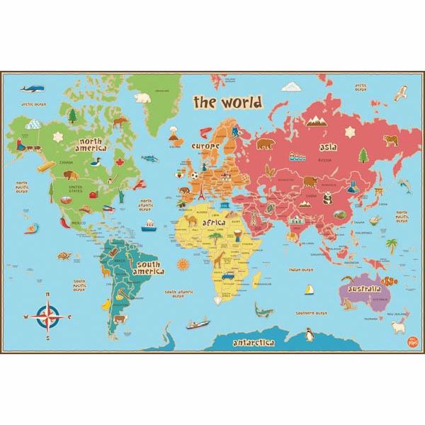 Kids World Dry Erase Map Decal Wallpops For Kids Wall Art