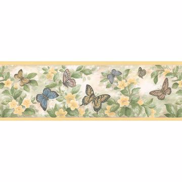Show details for Yellow Butterfly Floral Border