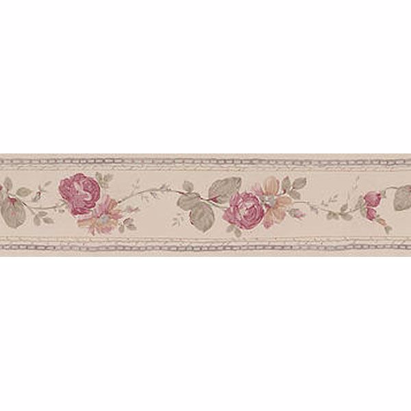 Cream Folk Floral Trail Border