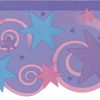 Purple Swirls And Stars Border