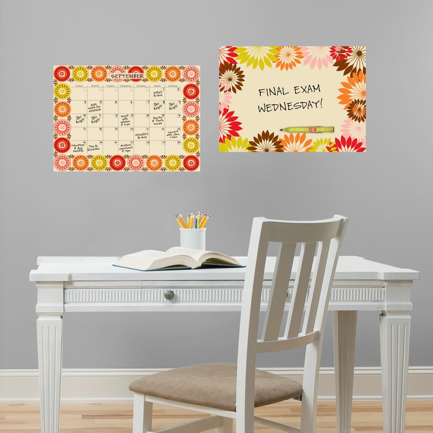 Dry Erase Calendar and Message Board Decals WallPops Dry Erase Wall Art