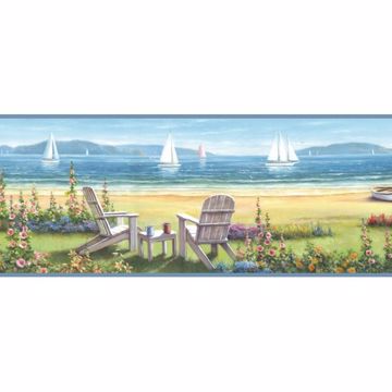 Show details for Regatta Blue Seaside Cottage Portrait Border