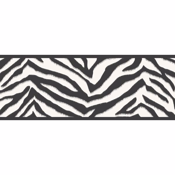 Tot46421b Black Faux Zebra Stripes Border Mia Totally