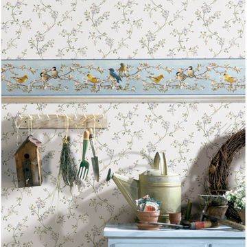 Show details for Louise Blue Songbird Portrait Border
