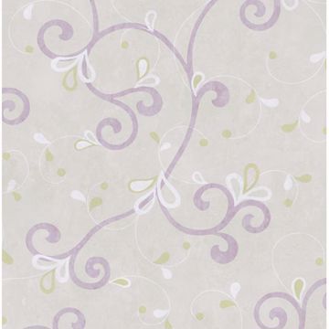 Jada Lilac Girly Floral Scroll