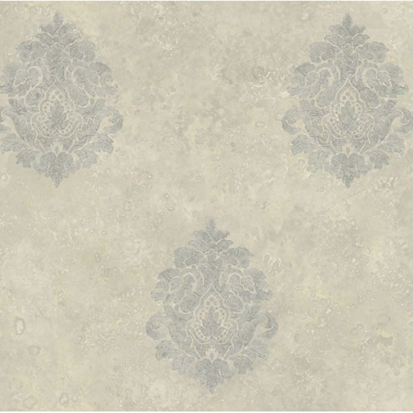 ART25101 Light Grey Baroque Damask Wallpaper Art & Texture Vol II by