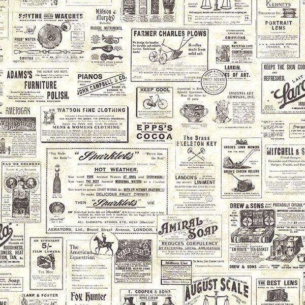 Adamstown Cream Vintage Newspaper