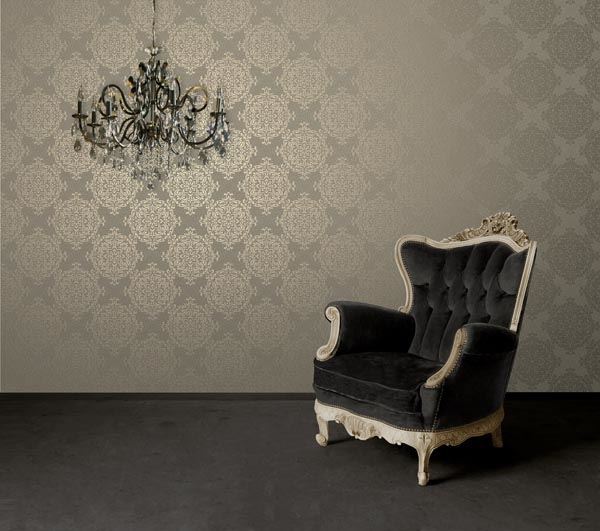 2603-20902 Gold Lace Feature - Gabrielle - Prism Wallpaper by Decorline