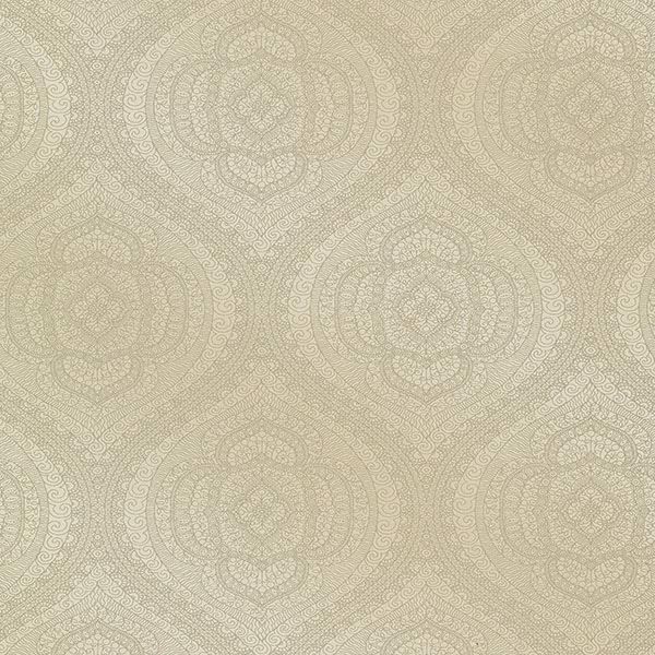 Picture of Zaida Taupe Paisley Damask  Wallpaper
