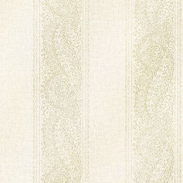 Picture of Arcades Light Grey Paisley Stripe Wallpaper