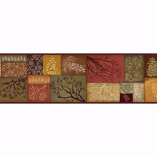 Picture of Wenham Red Pinecone Collage Border 