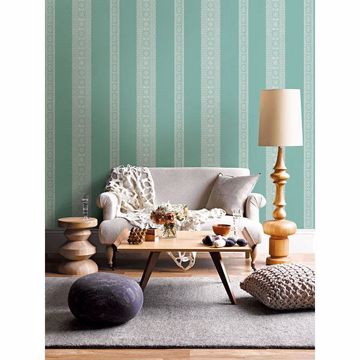 Show details for Brynn Turquoise Paisley Stripe Wallpaper