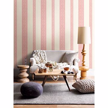Show details for Brynn Pink Paisley Stripe Wallpaper