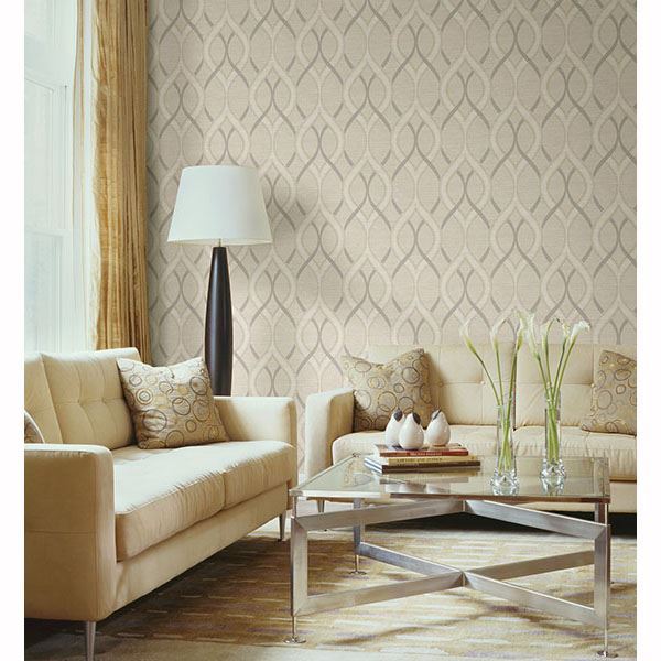 Beige Ogee - Frequency - Symetrie Wallpaper by A - Street Prints