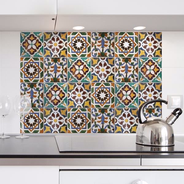 Picture of Green Tiles Kitchen Panels