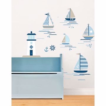 Show details for Ships Ahoy Wall Art Kit