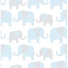 Picture of Blue Elephant Parade Peel And Stick Wallpaper