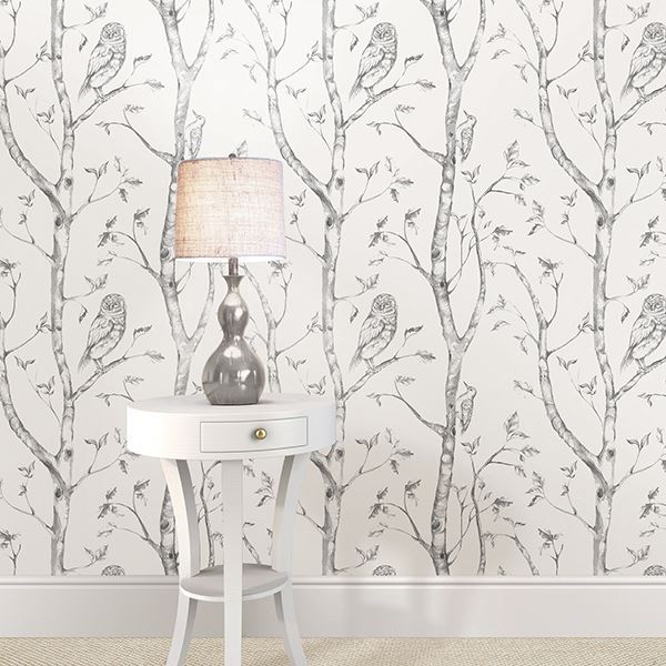 Gray Woods Peel And Stick Wallpaper by NuWallpaper