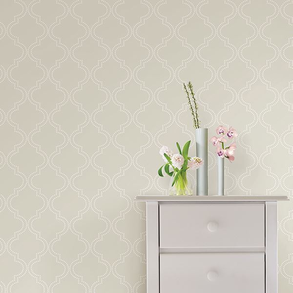 Taupe Quatrefoil Peel And Stick Wallpaper by NuWallpaper