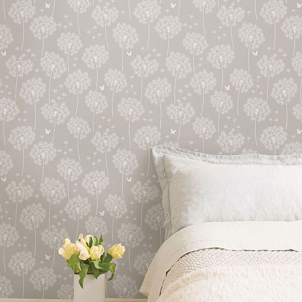 Dandelion Grey Peel And Stick Wallpaper