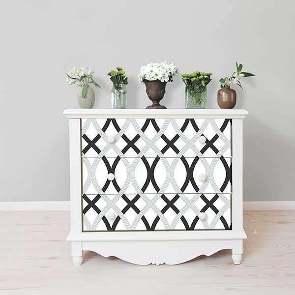 Black and Silver Lattice Peel And Stick Wallpaper