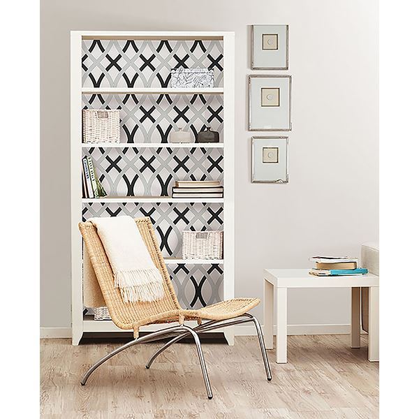 Black and Silver Lattice Peel And Stick Wallpaper