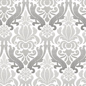 Picture of Grey Nouveau Damask Peel And Stick Wallpaper