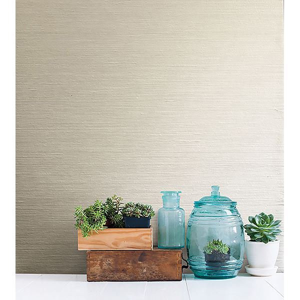 2622-30221 Cream Paper Weave - Kamila - Jade Wallpaper by Kenneth James