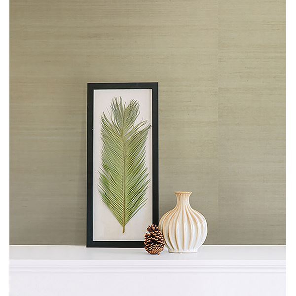 262230234 Grey Grasscloth Ruslan Jade Wallpaper by James