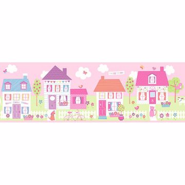 Picture of Happy Street Village Pink Border