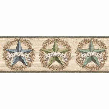 Picture of Faith Barn Star Teal Border 