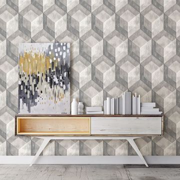 Show details for Rustic Wood Tile Ash Geometric