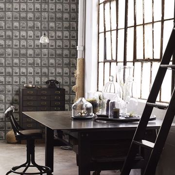 Show details for Vintage P.O. Boxes Charcoal Distressed Metal