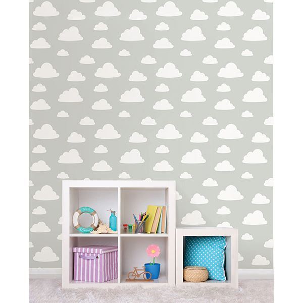 NU1931 - Clouds Grey Peel and Stick Wallpaper - by NUWallpaper