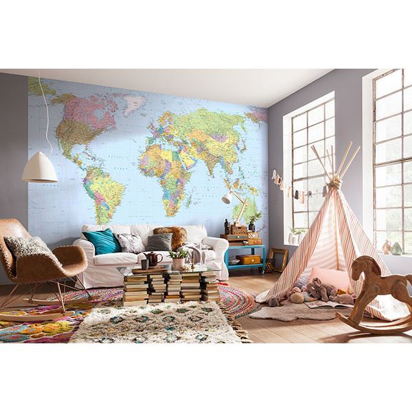 World Map Wall Mural XXL4038 by Komar