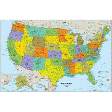 WPE1898 - World Dry Erase Map Decal- by WallPops