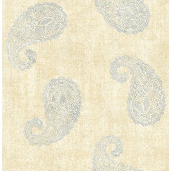 Picture of Kashmir Yellow Paisley Wallpaper