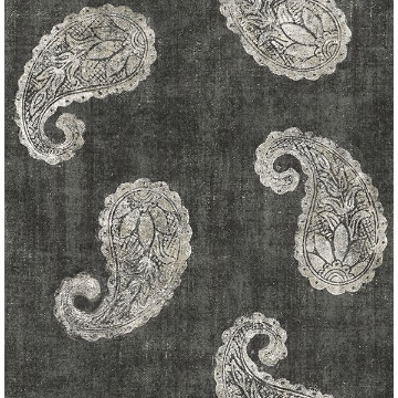 Picture of Kashmir Charcoal Paisley Wallpaper