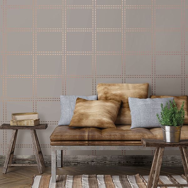 269722641 Gridlock Copper Geometric by A Street Prints