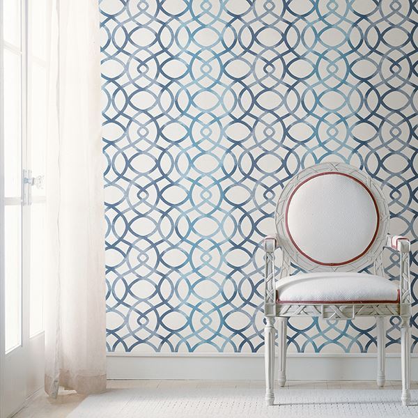 2697-78034 - Twister Blue Trellis - by A - Street Prints