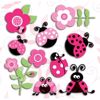 Pink Ladybugs 3D Wall Decals