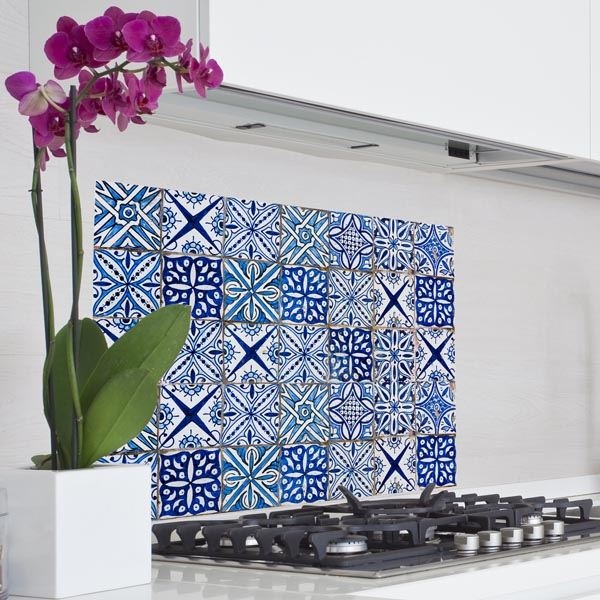 Picture of Blue Azulejos Kitchen Panel Decal